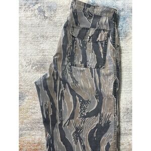 Vintage NET Camo Hunting Pants Mens ~30x30 Tree Bark Camouflage Outdoor